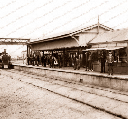 Terowie Railway Station, SA. 1908. Train. South Australia