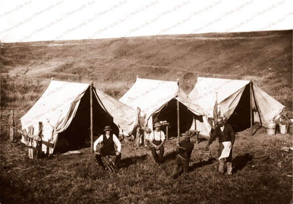 Railway workers' tents at Middleton, SA. 1908. South Australia.