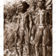 Two Aborigines in traditional dres. Tennant Creek NT. Boomerang. Northern Territory. c1950