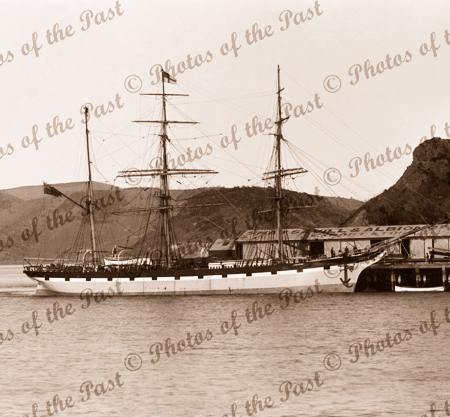 Barque LANGSTONE at wharf, Pt Chalmers, NZ. Built 1869. Shipping