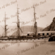 Ship TREVELYAN at wharf, Pt Chalmers, NZ. Built 1863. New Zealand. Shipping