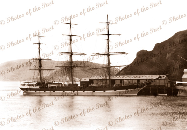Ship WESTLAND at wharf, Pt Chalmers, NZ. Built 1878. New Zealand. Shipping