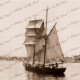Brigantine HALLY BAYLE under sail. Built 1855? Shipping