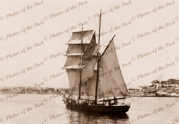 Brigantine HALLY BAYLE under sail. Built 1855? Shipping