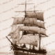 Brigantine AKAROA under sail. Built 1881. Shipping