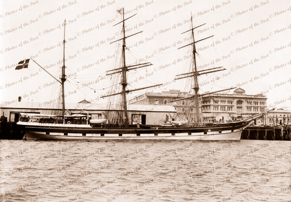 3m Barque MUNTER Built 1875, in 'New Dock' Pt. Adelaide. Shipping. South Australia. 1906