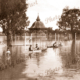 Mannum flood in Recreation Park Children in canoes. South Australia. Murray River. 1917