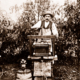 L. Foureur making apple cider. Squeezing the apples. Mitcham, SA. c1910. South Australia.