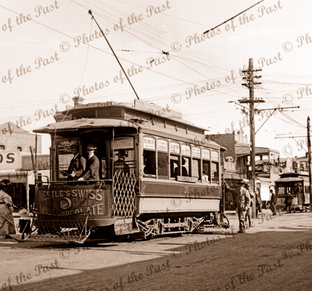 Boulder City tram, Boulder (near Kalgoorlie), WA. 1910s. Western Australia