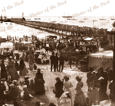Commemoration Day at Glenelg, SA. 1890s. South Australia. Jetty. Pier