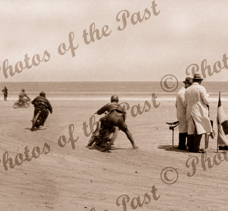 Sellicks Beach Motor Bike trials, SA. c1925. Racing South Australia