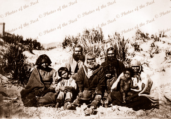 Aborigine (Poole) family of Paltoonga (indiginous name for Victor Harbor) SA. 1867. South Australia