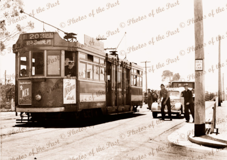 Hyde Pk & Westbourne Pk Tram.(cnr Greenhill Rd & Hyde Park Road). Adelaide, SA. South Australia. c1940