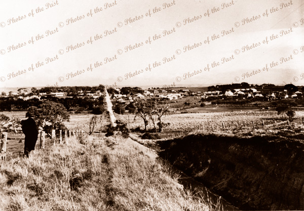 View to McLaren Vale, SA, from cutting on Seaview Road c1936. South Australia