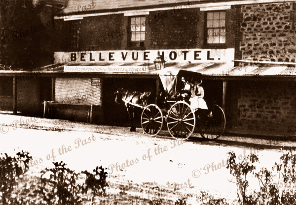 The Bellevue Hotel, McLaren Vale, SA. South Australia. Horse and carriage. c1910.