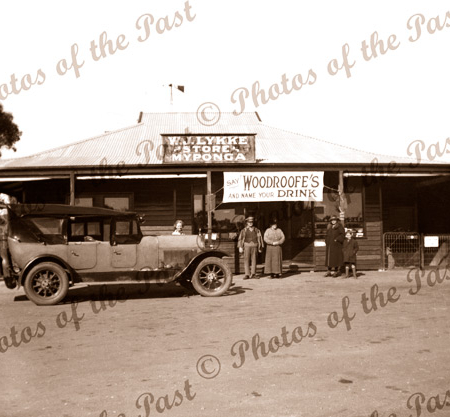 W.J. Lykke's Store Myponga, SA Photo by Joy's father John H Williams Dec 1935. South Australia. Woodroofes. Car