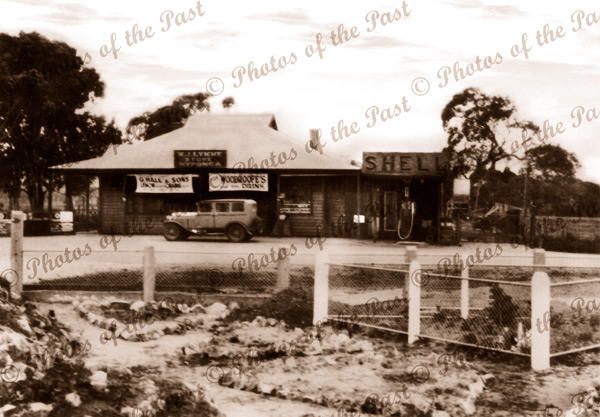 W.J. Lykke's Store Myponga, SA c1930s. South Australia. Woodroofes. Car