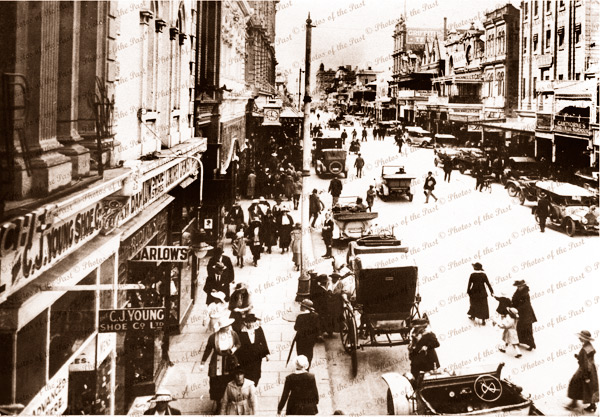 Rundle St Adelaide, SA. Looking East. c1910s. South Australia. Cars