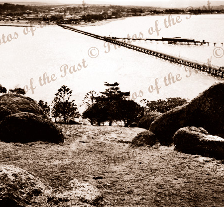 View across Causeway fom Granite Is. Victor Harbor, SA. c1910s. South Australia
