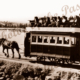 Horse drawn tram with Nuns on Causeway, Victor Harbor. SA. South Australia