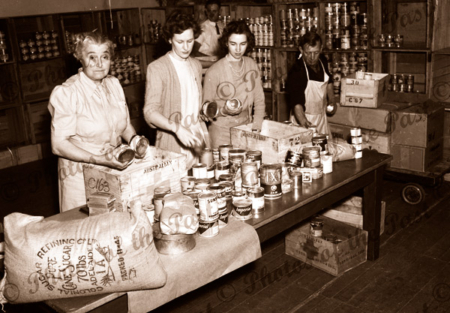Ladies packing Food parcels for Britain. WW2. World War 2. 1940s