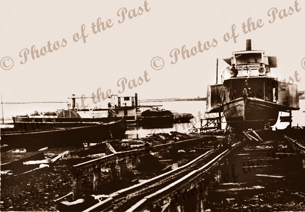 PS GOLDSBOROUGH at Murray Bridge, SA. South Australia.. Paddle Steamer, Riverboat. 1908
