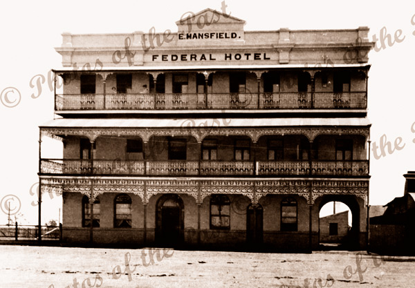 Federal Hotel, Bundaberg Qld. c1920s Queensland. E. Mansfield c1920s