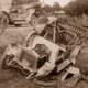 Alldays and Onions motor car. c1910s. Crashed