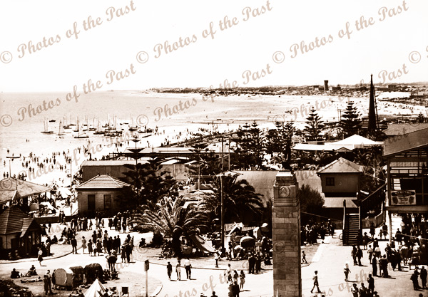Glenelg, SA - looking north from Moseley Square. South Australia. c1930s