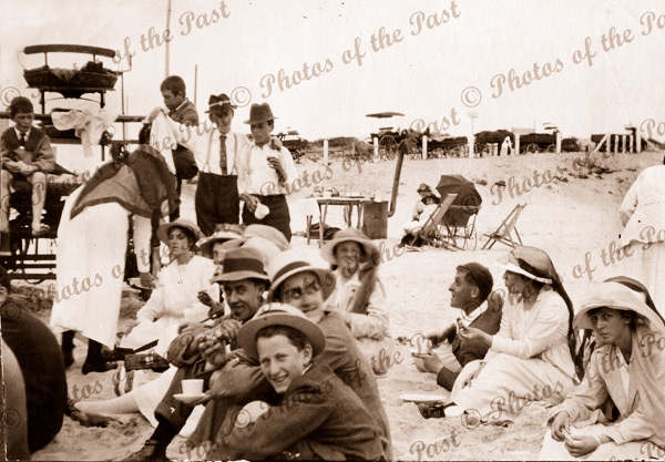 On the beach at Brighton, SA. November 1918. People. South Australia