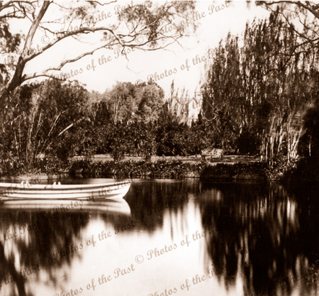 Torrens Park Lake SA c1888. South Australia. Adelaide. boat