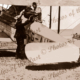 DeHaviland 50 "Wattle Bird". Pilot with mailbag. Albert Park Aerodrome, SA. South Australia. 1920s. Aviation
