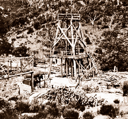 Main shaft at Talisker Mine, SA. c1890s. South Australia