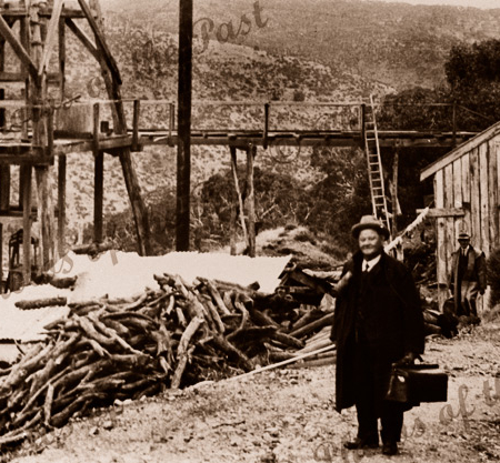 Workers at Main Shaft, Talisker Mine near Cape Jervis, SA. 1917. South Australia