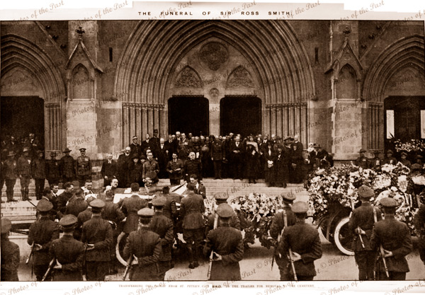 Funeral of Sir Ross Smith, St. Peter's Cathedral. June 1922. Aviator. North Adelaide, South Australia