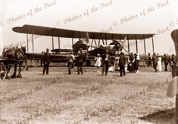 Vickers Vimy at Sydney, NSW after record breaking flight from UK. New South Wales, 1919. Aviation