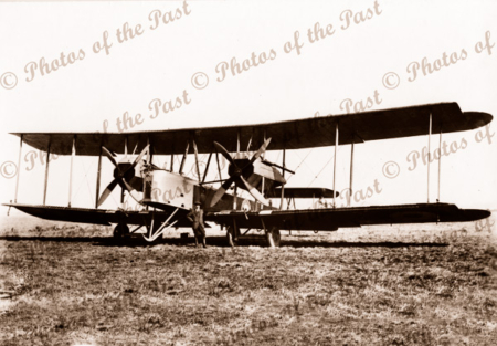 A Vickers Vimy in England 2 Rolls Royce Eagle Engines. Aeroplane