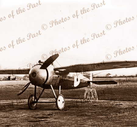 Bristol M1C monoplane with nose cowling. Taken in England. c1918.