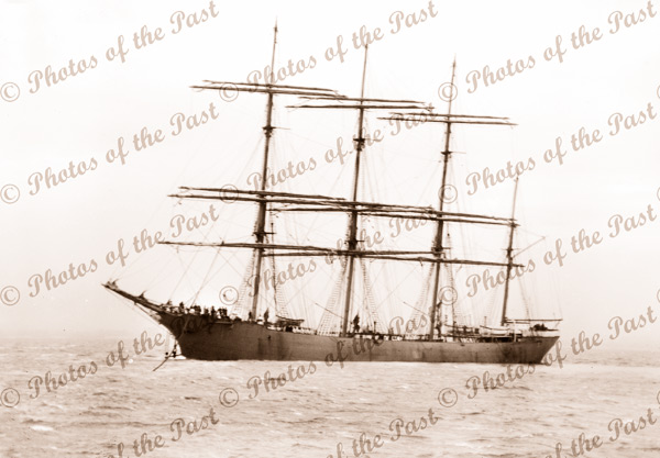 4M Barque KINROSS-SHIRE at anchor. Built 1893. Ship
