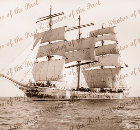 4M Barque LEIF GUNDERSEN ex BANNOCKBURN under sail. Built 1886. Ship