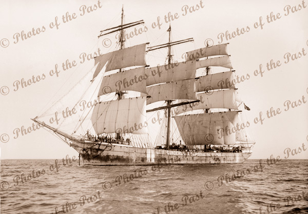 4M Barque LEIF GUNDERSEN ex BANNOCKBURN under sail. Built 1886. Ship