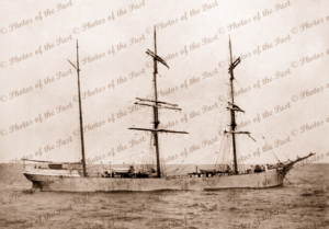 3M Barque KILMALLIE, 1519 tons, at anchor. Built 1893. Ship