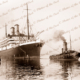 RMS OTRANTO & tug TOORONGA at Melbourne. Vic. c1910s. Victoria. Shipping