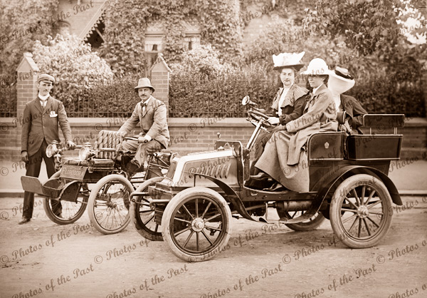 De Dion Bouton quadracycle & 1901, 6.5hp Darracqcar. c1910s