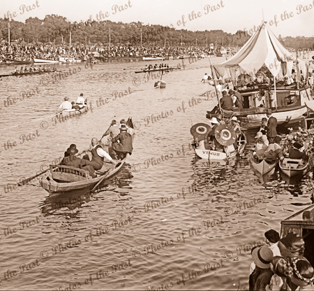 Henley on Yarra. Founder Challenge rowing race. Vic. Victoria. 1925. Melbourne