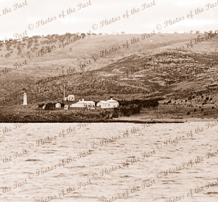 View to Cape Jervis from the sea (near and far views). c1910s. South Australia. Far view also available