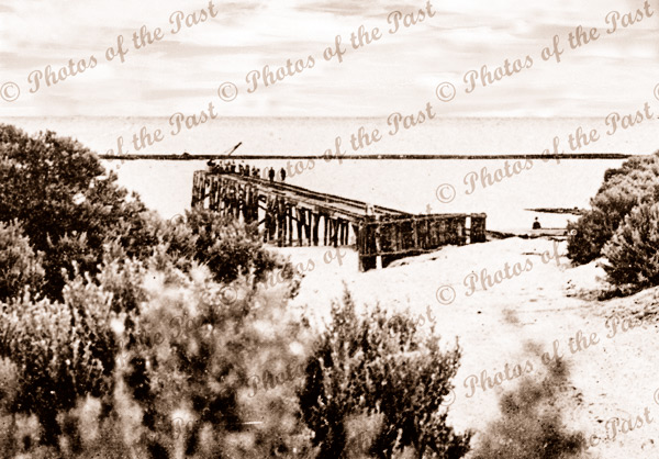 Original jetty at Port Noarlunga, SA. 1910. South Australia