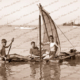 Sailing adventure. Boys on raft. c1930s