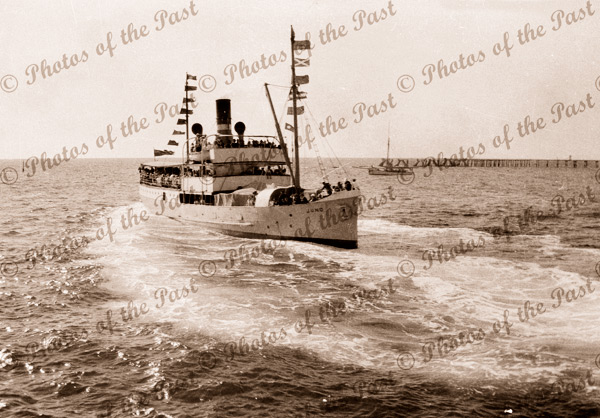 SS JUNO at Glenelg, SA. South Australia. 1920s