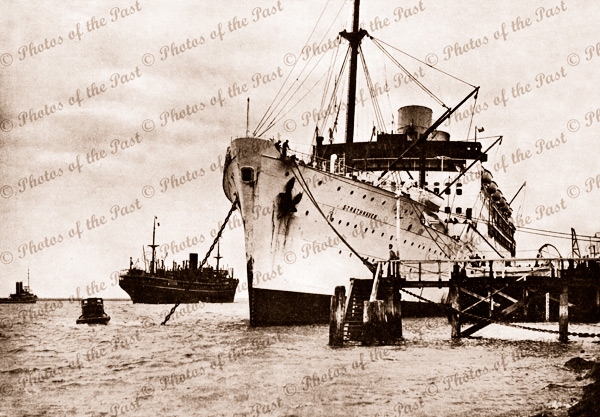 RMS STRATHNAVER at Outer Harbor, SA. 1931. South Australia. 1931. Shipping